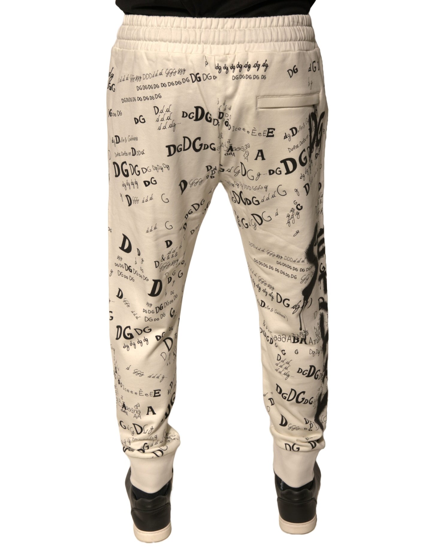 Dolce &amp; Gabbana – Weiße Jogginghose aus bedruckter Baumwolle