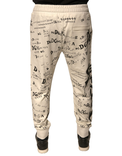 Dolce &amp; Gabbana – Weiße Jogginghose aus bedruckter Baumwolle