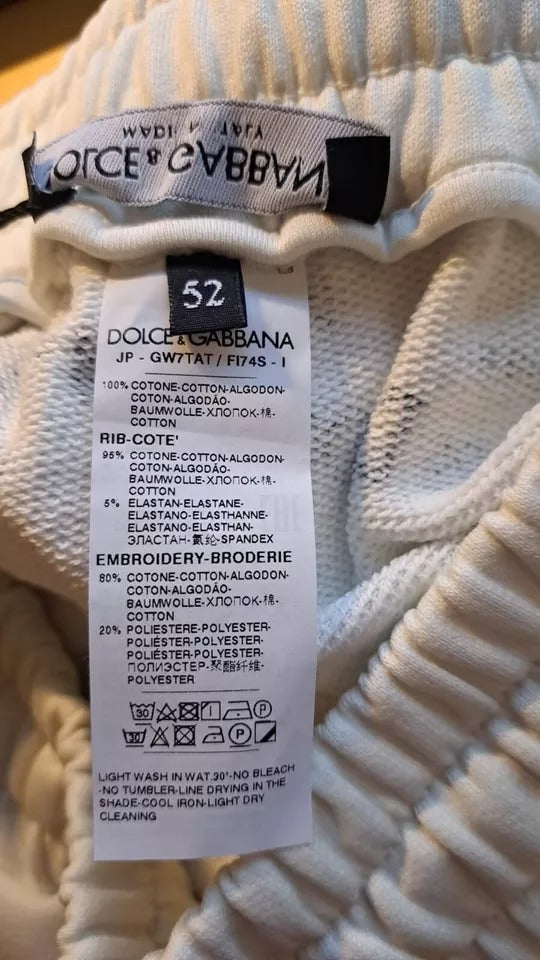 Dolce &amp; Gabbana – Weiße Jogginghose aus bedruckter Baumwolle