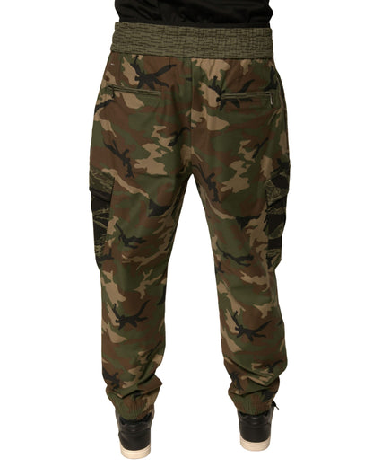 Dolce &amp; Gabbana Multicolor Camouflage Cargo Sweatpants Pants
