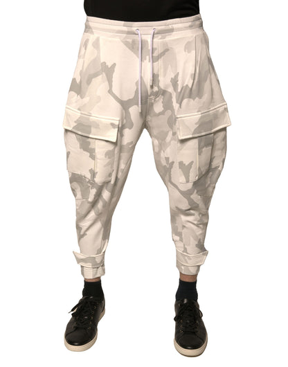 Dolce &amp; Gabbana White Camouflage Cargo Jogger Pants