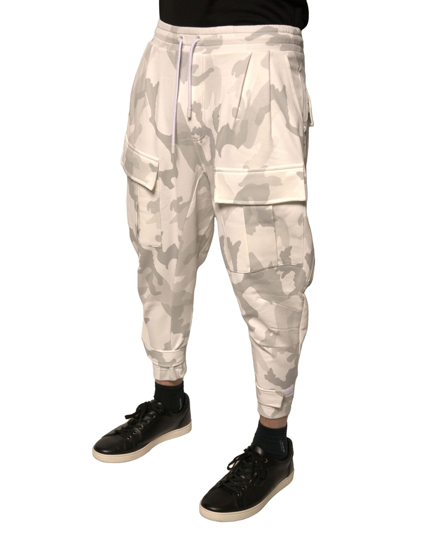 Dolce &amp; Gabbana White Camouflage Cargo Jogger Pants