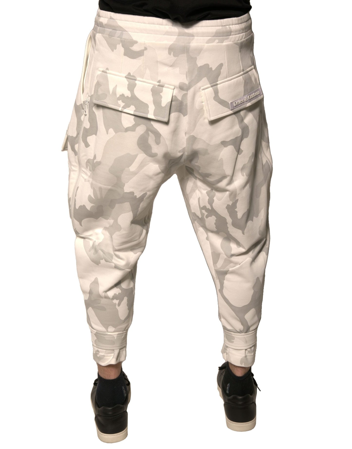 Dolce &amp; Gabbana White Camouflage Cargo Jogger Pants