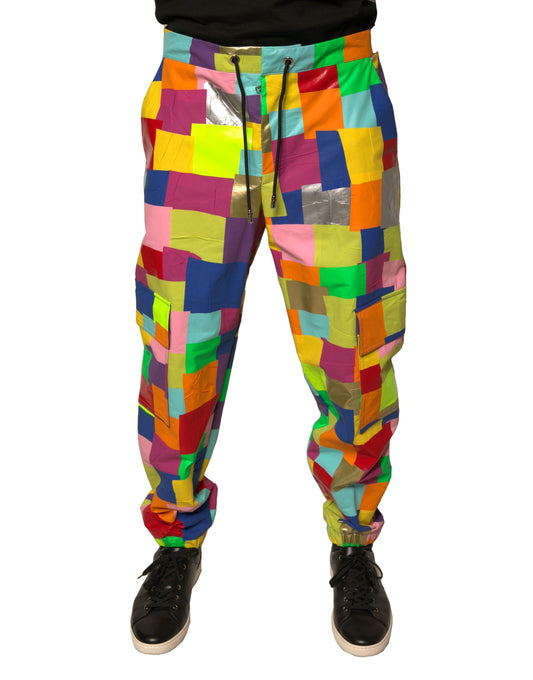 Dolce &amp; Gabbana Multicolor Cotton Patchwork Men Cargo Pants