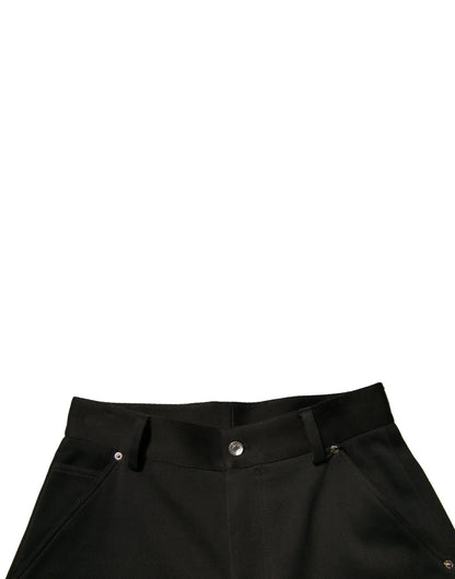 Dolce &amp; Gabbana Black Cotton Mid Waist Cropped Pants