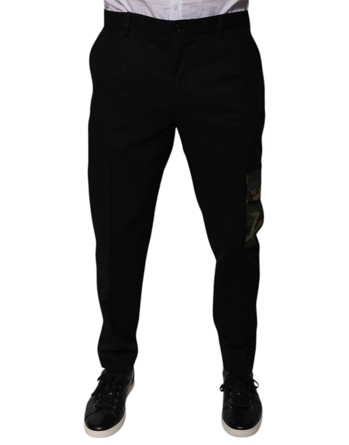 Dolce &amp; Gabbana Black Cotton Men Cargo Casual Pants