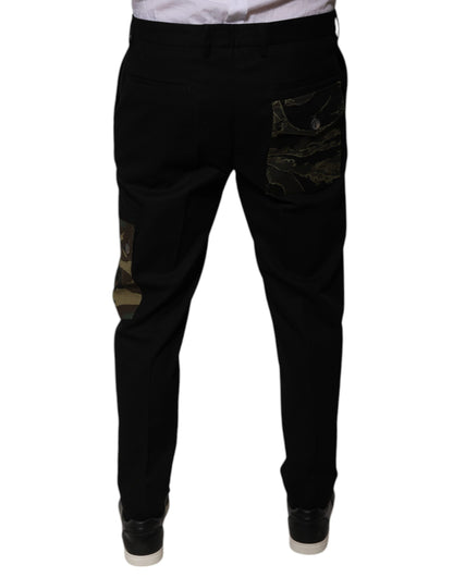Dolce &amp; Gabbana Black Cotton Men Cargo Casual Pants