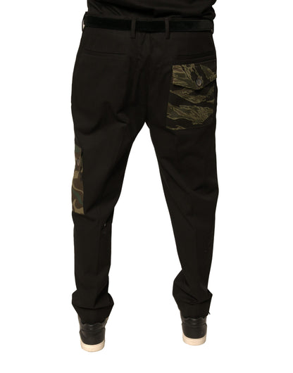 Dolce &amp; Gabbana Black Cotton Men Cargo Casual Pants