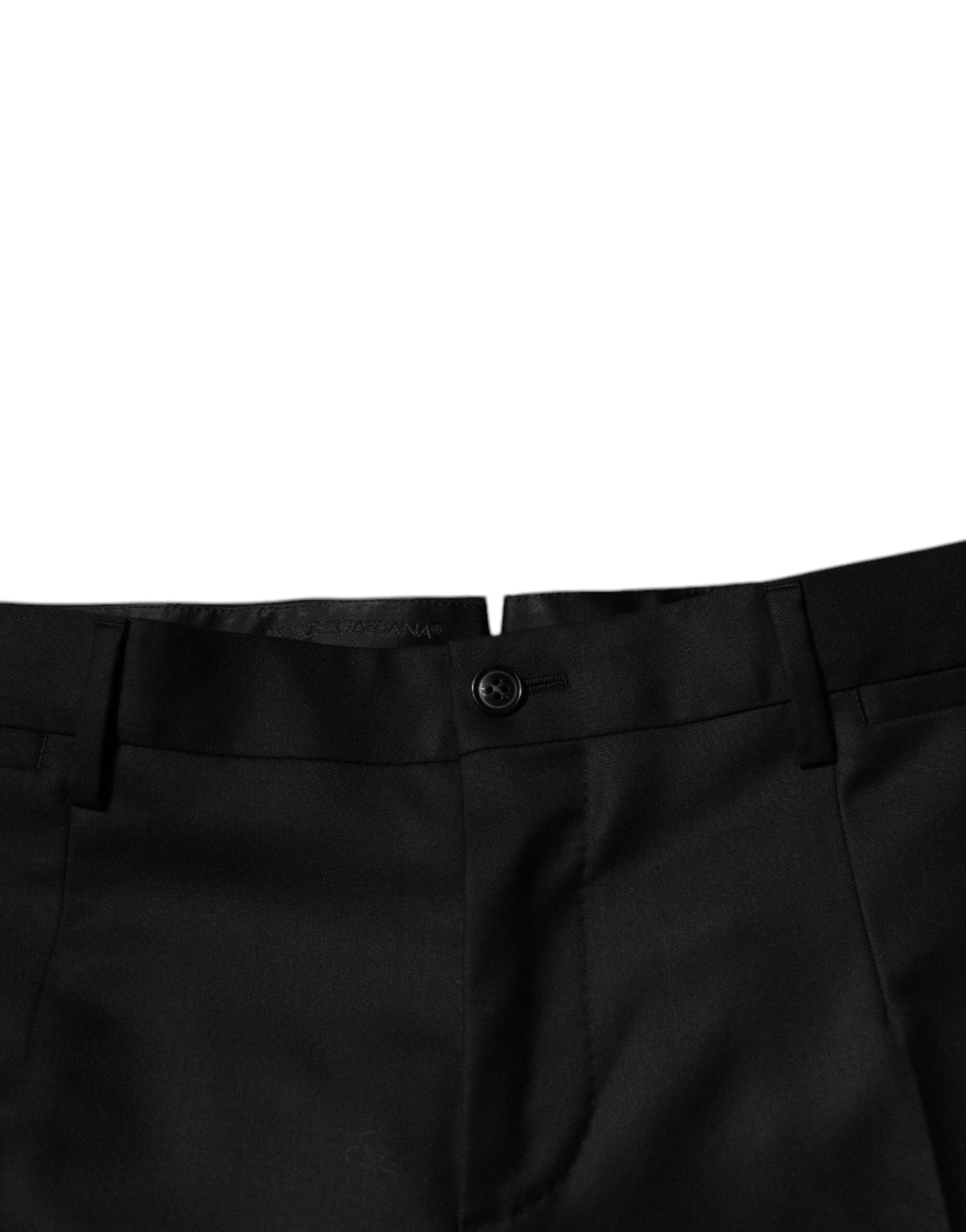 Dolce &amp; Gabbana Black Wool Tapered Formal Dress Pants