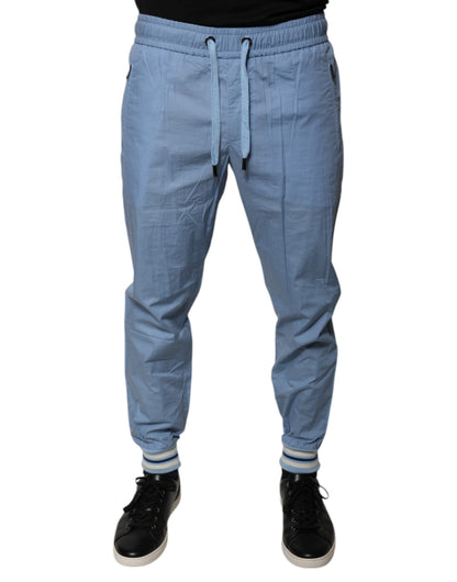 Dolce &amp; Gabbana Blue Cotton Jogger Sweatpants Pants