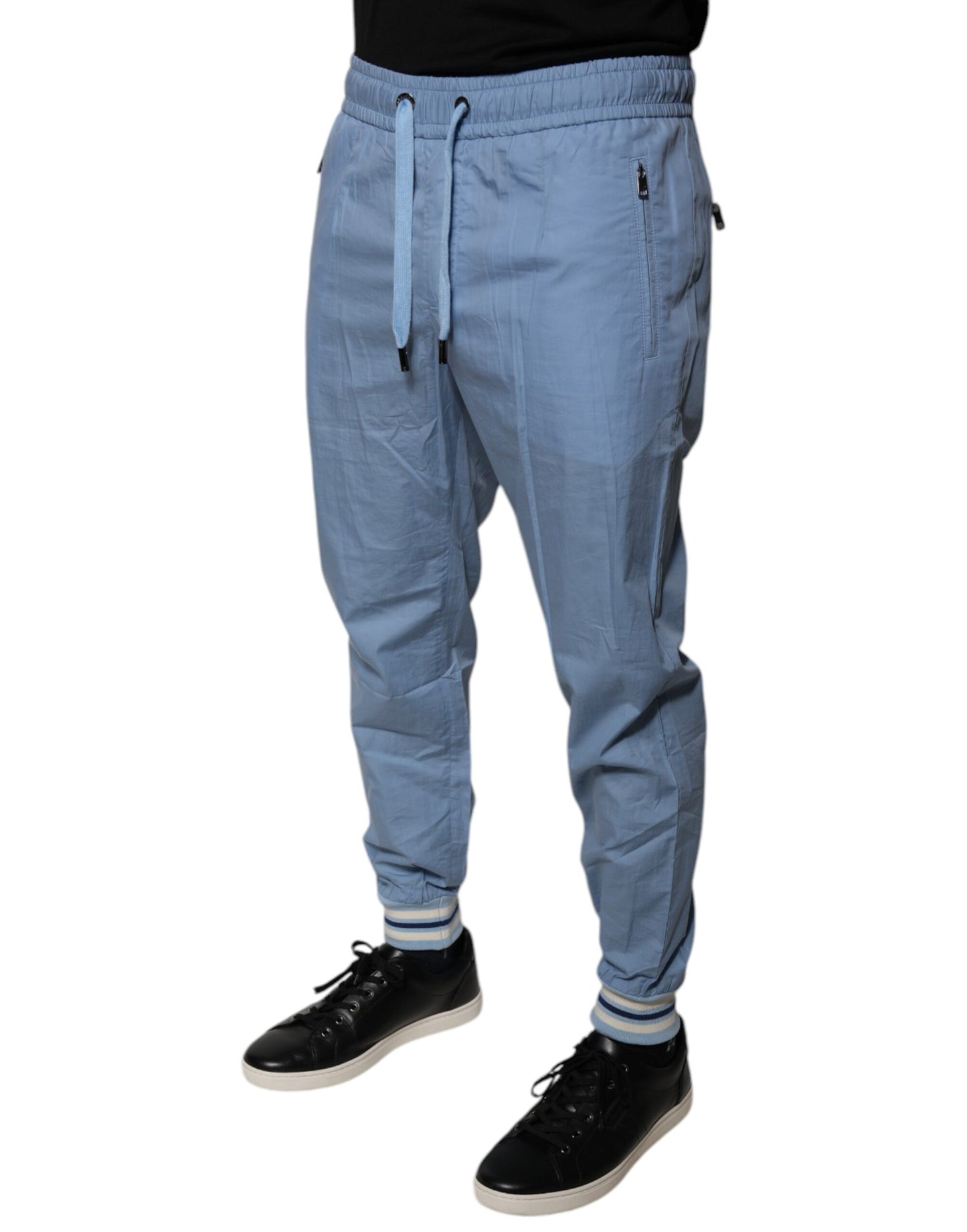 Dolce &amp; Gabbana Blue Cotton Jogger Sweatpants Pants