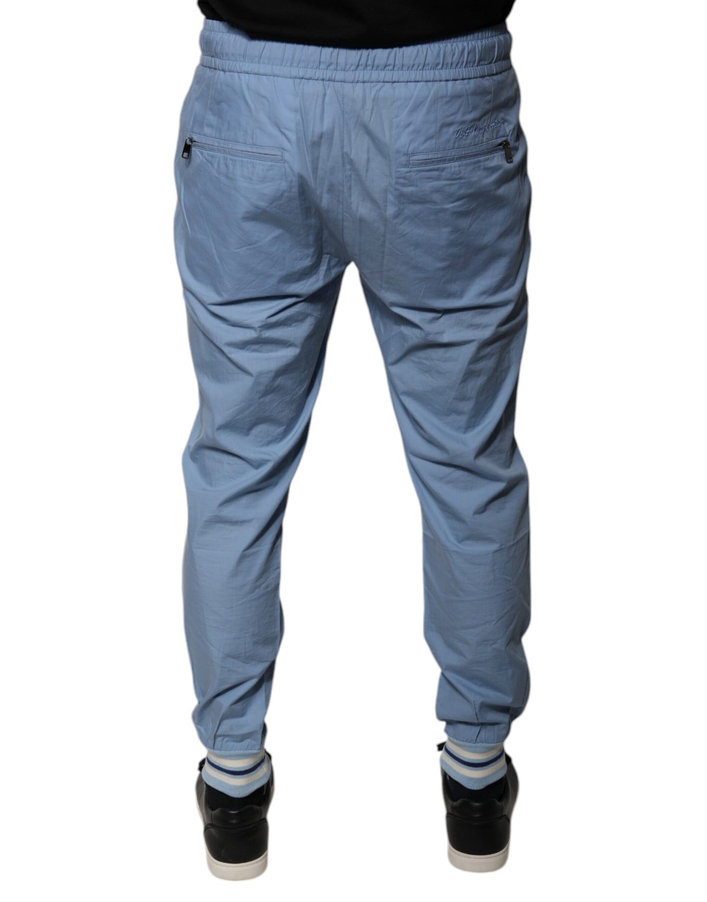 Dolce &amp; Gabbana Blue Cotton Jogger Sweatpants Pants