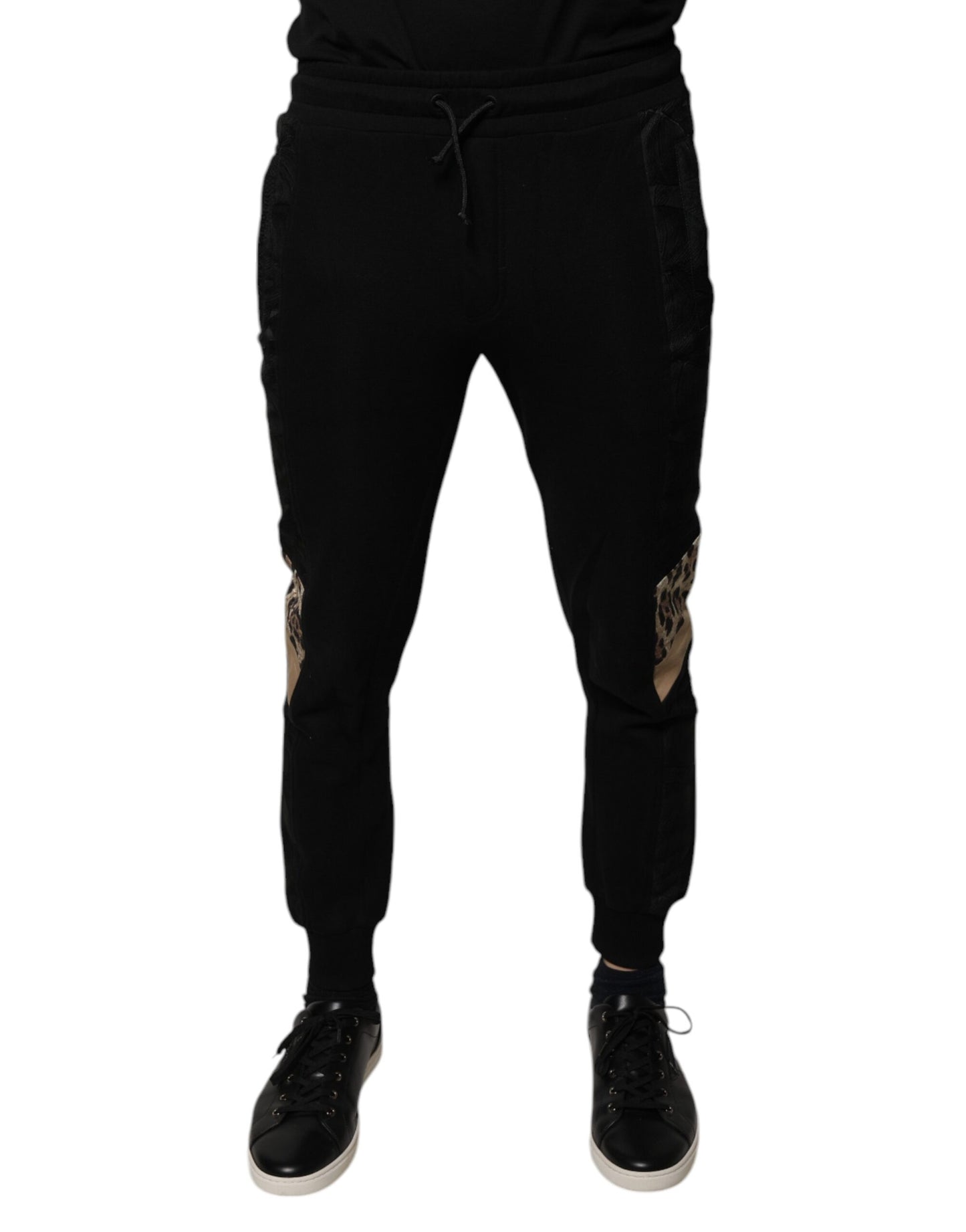 Dolce &amp; Gabbana Black Leopard Slim Fit Jogger Pants