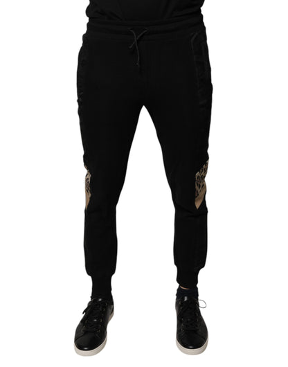 Dolce &amp; Gabbana Black Leopard Slim Fit Jogger Pants