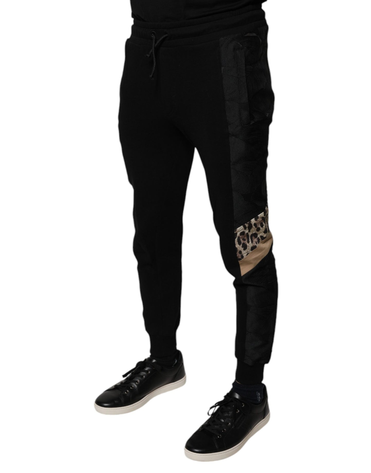 Dolce &amp; Gabbana Black Leopard Slim Fit Jogger Pants