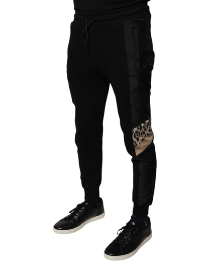 Dolce &amp; Gabbana Black Leopard Slim Fit Jogger Pants