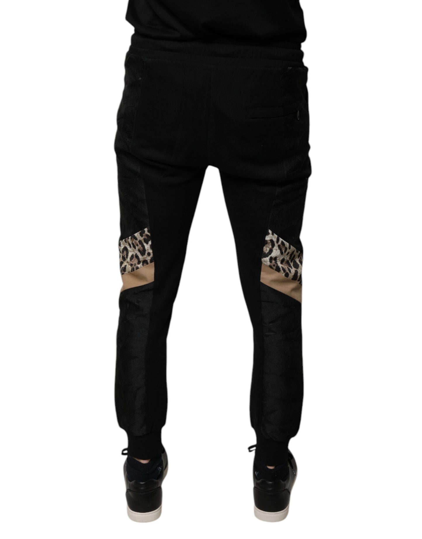 Dolce &amp; Gabbana Black Leopard Slim Fit Jogger Pants