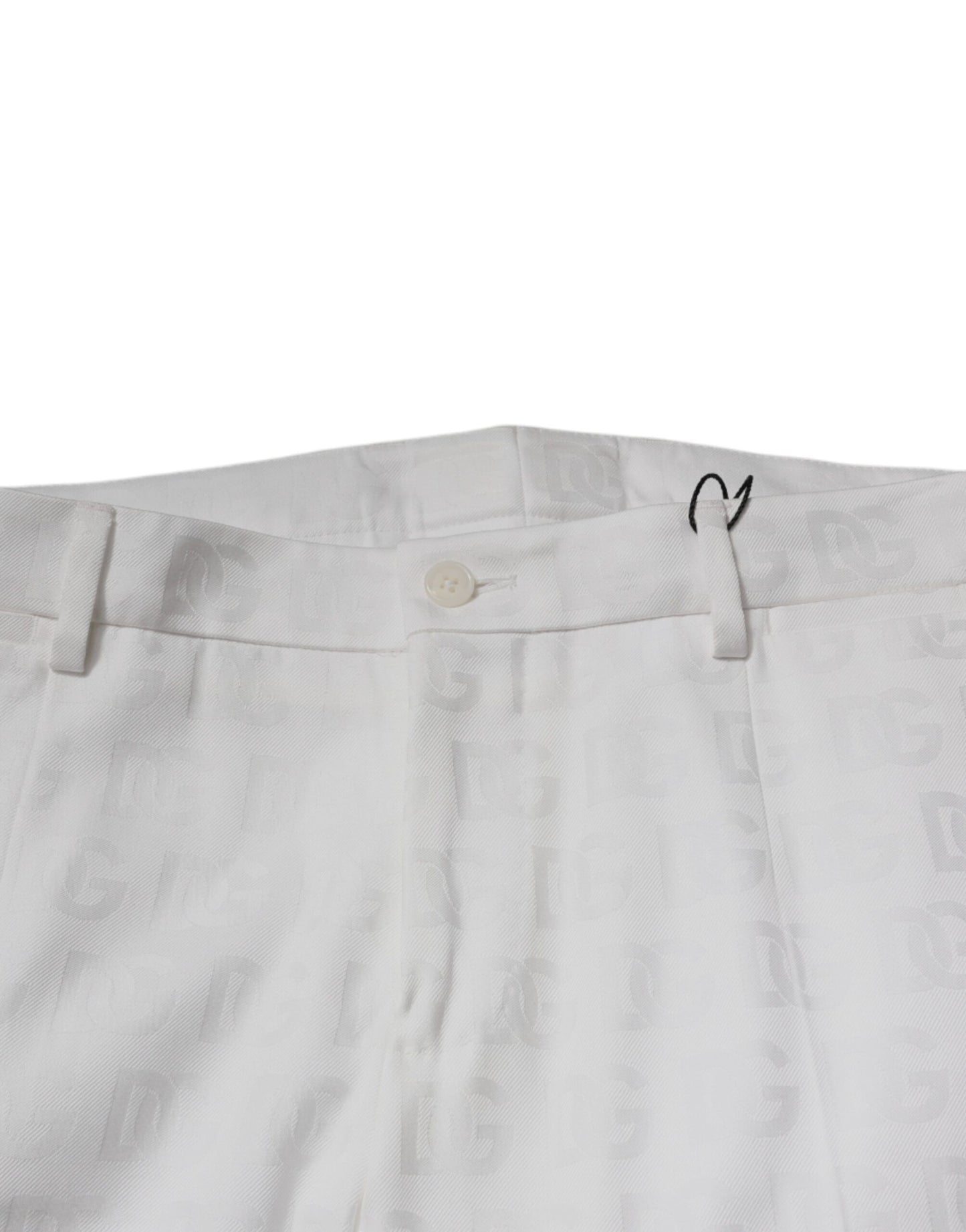Dolce &amp; Gabbana White Cotton Tapered Formal Dress Pants