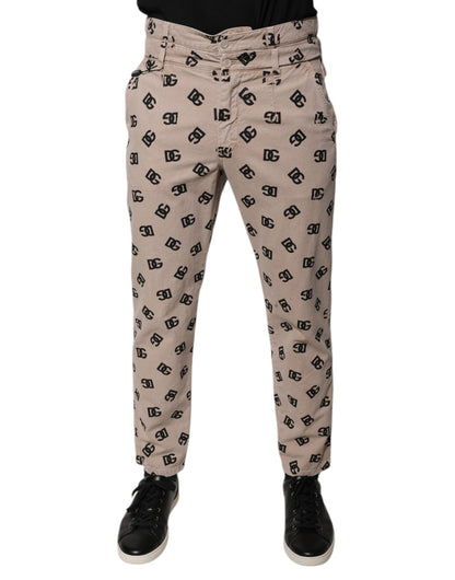 Dolce &amp; Gabbana Beige Logo Cotton Skinny Denim Jeans