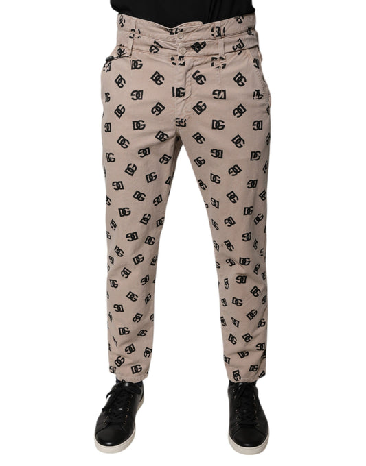 Dolce &amp; Gabbana Beige Logo Cotton Skinny Denim Jeans