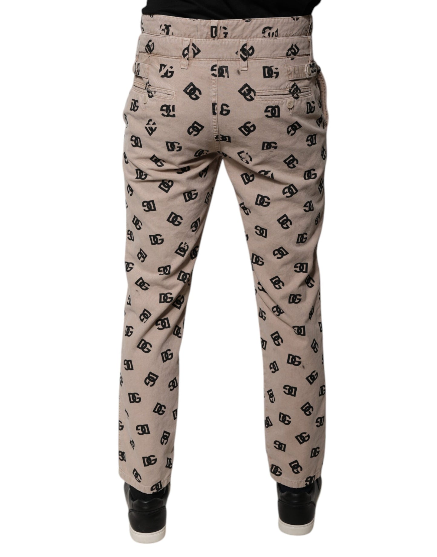 Dolce &amp; Gabbana Beige Logo Cotton Skinny Denim Jeans
