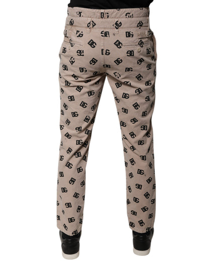 Dolce &amp; Gabbana Beige Logo Cotton Skinny Denim Jeans