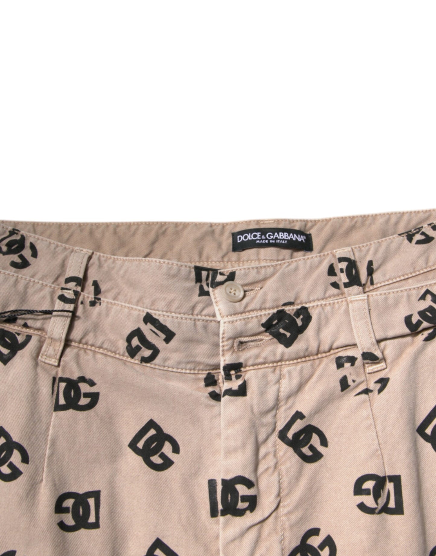 Dolce &amp; Gabbana Beige Logo Cotton Skinny Denim Jeans