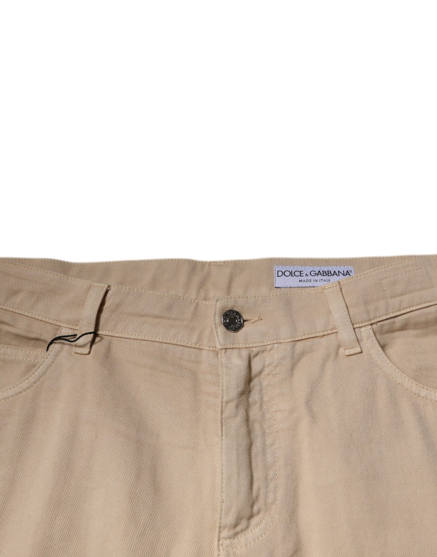 Dolce &amp; Gabbana Beige Cotton Mid Waist Skinny Denim Jeans