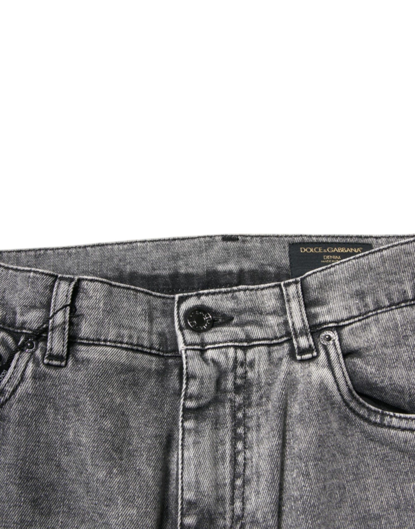 Dolce &amp; Gabbana Gray Washed Cotton Skinny Denim Jeans