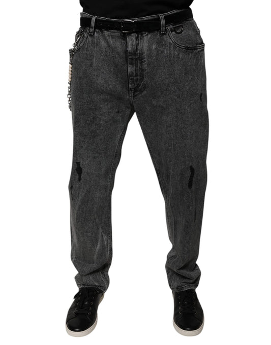 Dolce &amp; Gabbana Dark Gray Cotton Skinny Denim Jeans