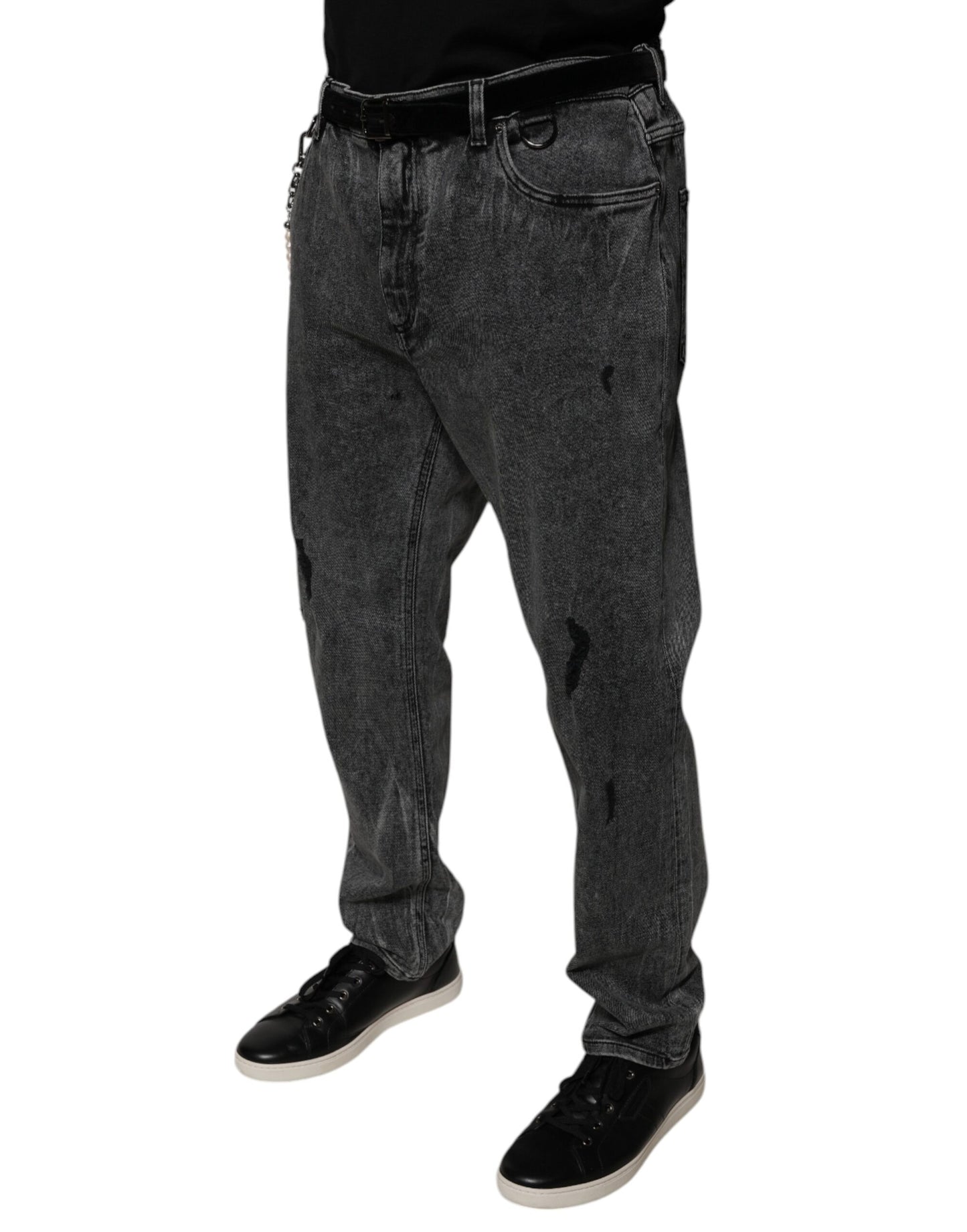 Dolce &amp; Gabbana Dark Gray Cotton Skinny Denim Jeans