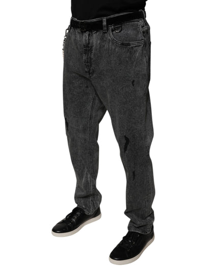 Dolce &amp; Gabbana Dark Gray Cotton Skinny Denim Jeans