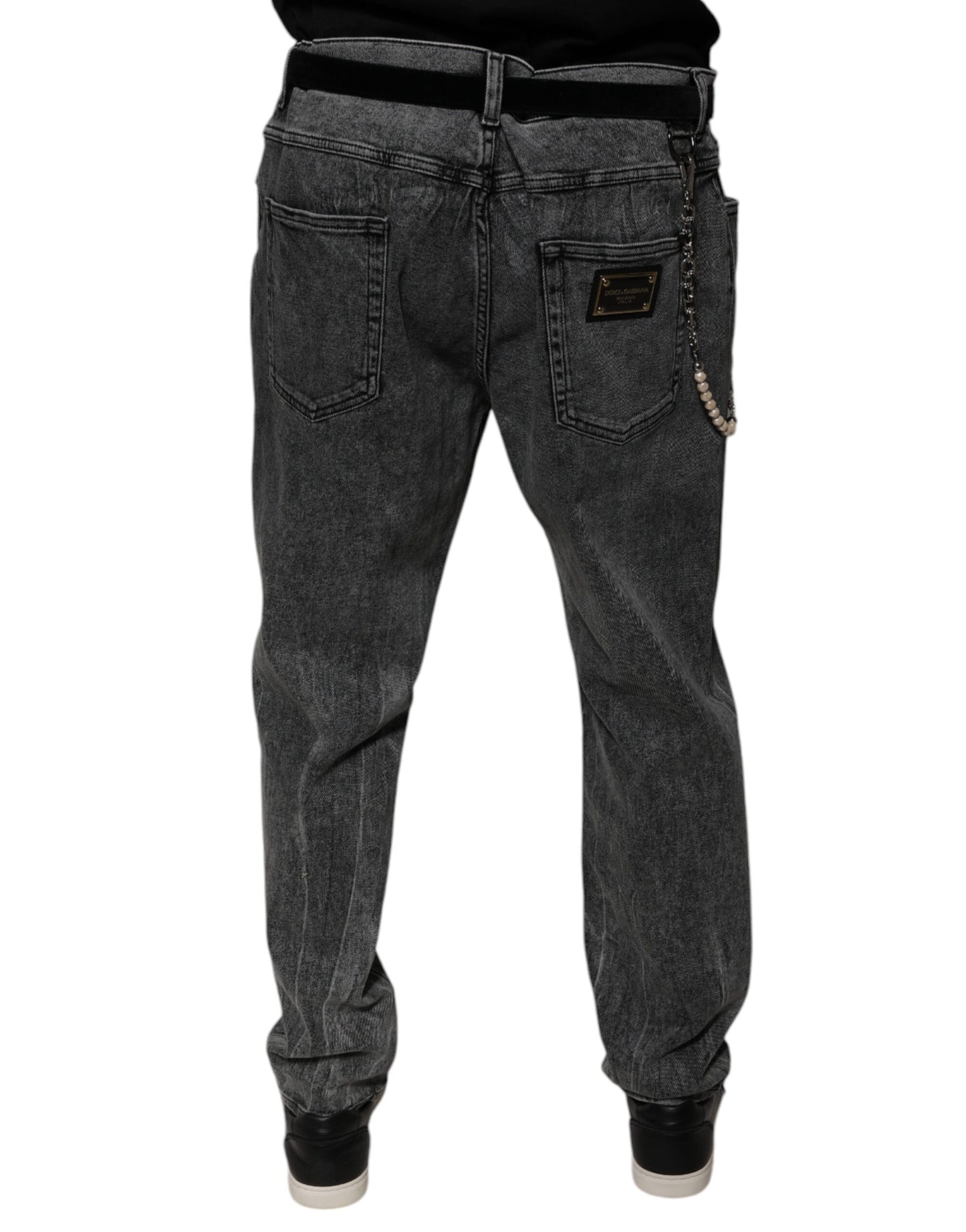 Dolce &amp; Gabbana Dark Gray Cotton Skinny Denim Jeans