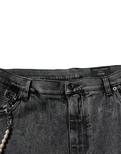 Dolce &amp; Gabbana Dark Gray Cotton Skinny Denim Jeans