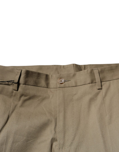 Dolce &amp; Gabbana Brown Logo Men Casual Tapered Pants
