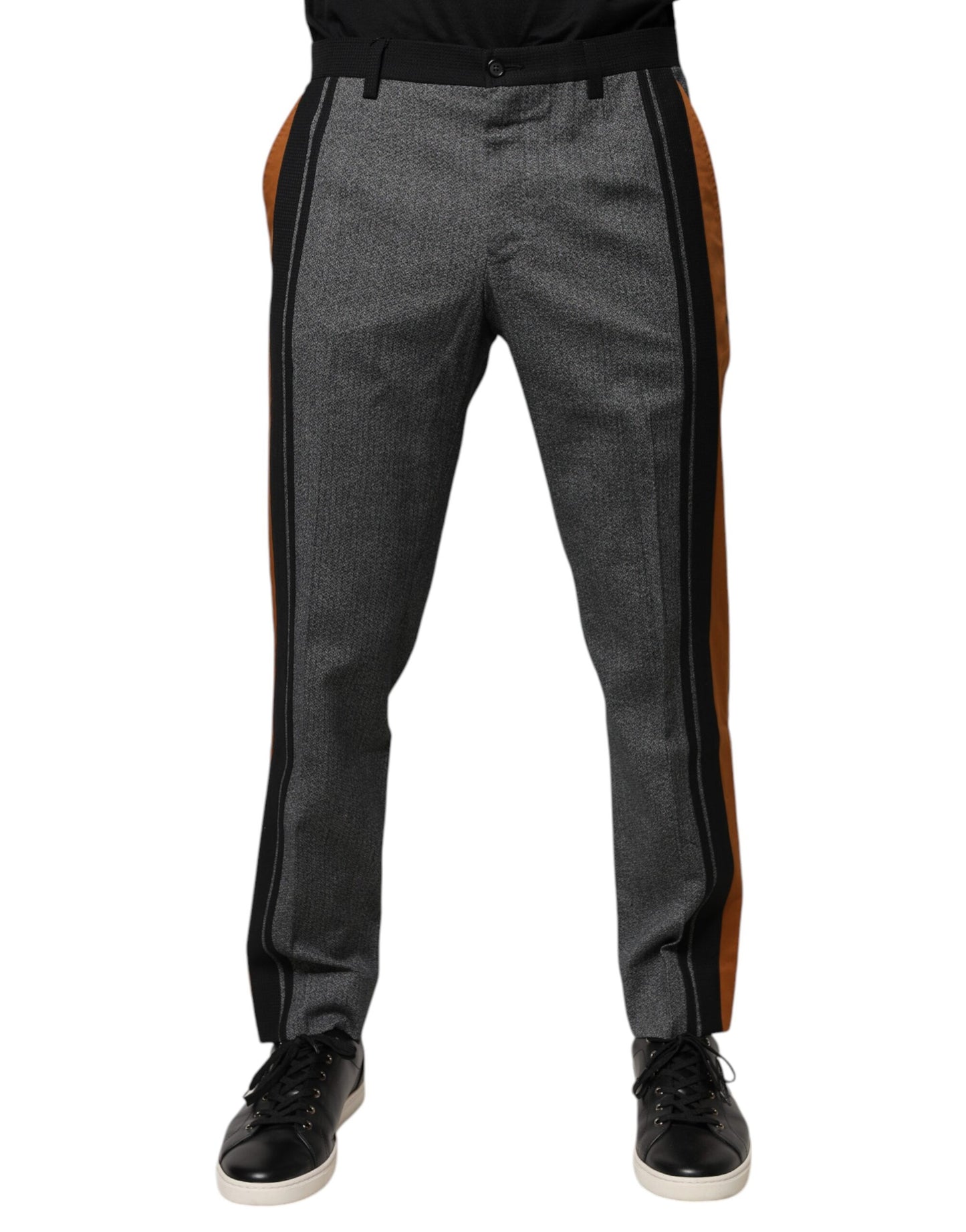 Dolce &amp; Gabbana Multicolor Cotton Tapered Dress Formal Pants