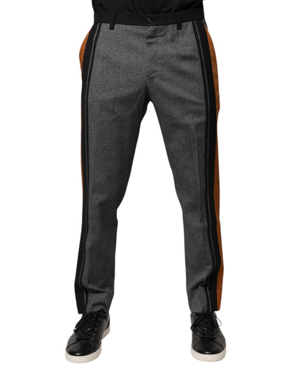 Dolce &amp; Gabbana Multicolor Cotton Tapered Dress Formal Pants