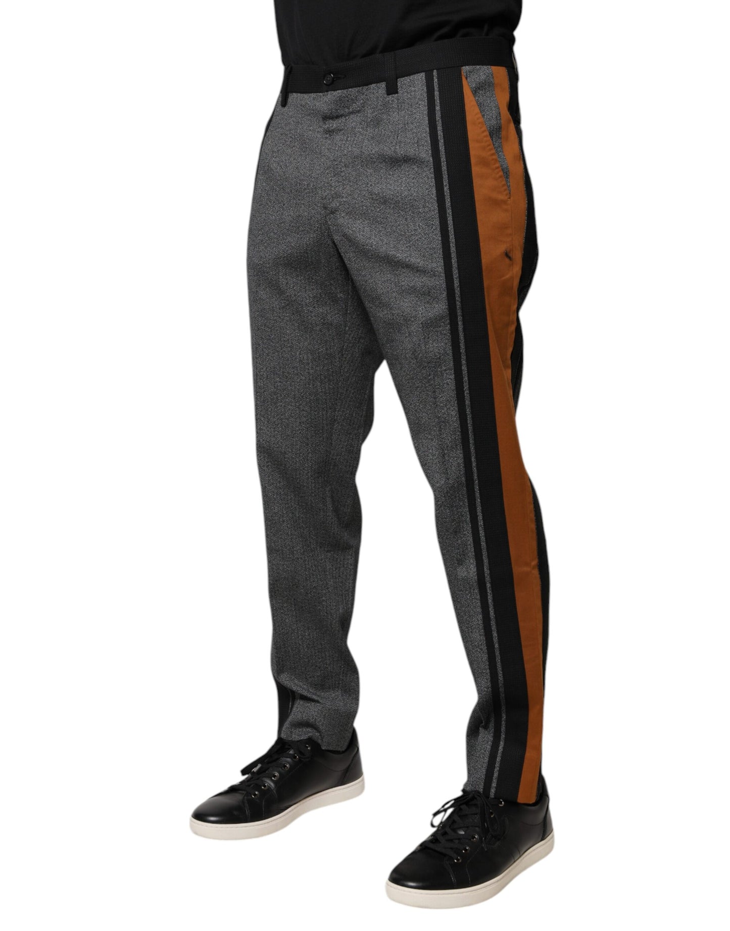 Dolce &amp; Gabbana Multicolor Cotton Tapered Dress Formal Pants