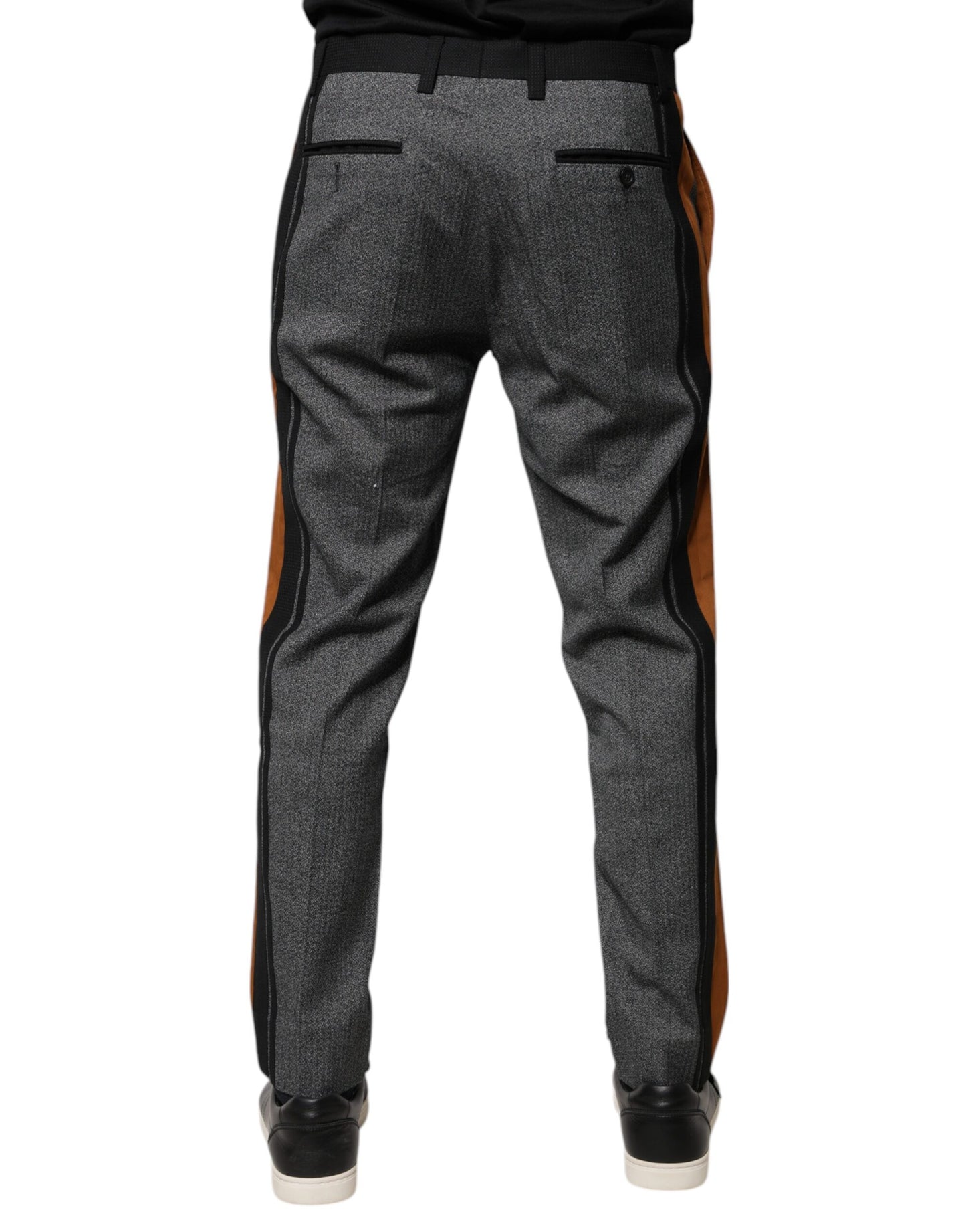 Dolce &amp; Gabbana Multicolor Cotton Tapered Dress Formal Pants