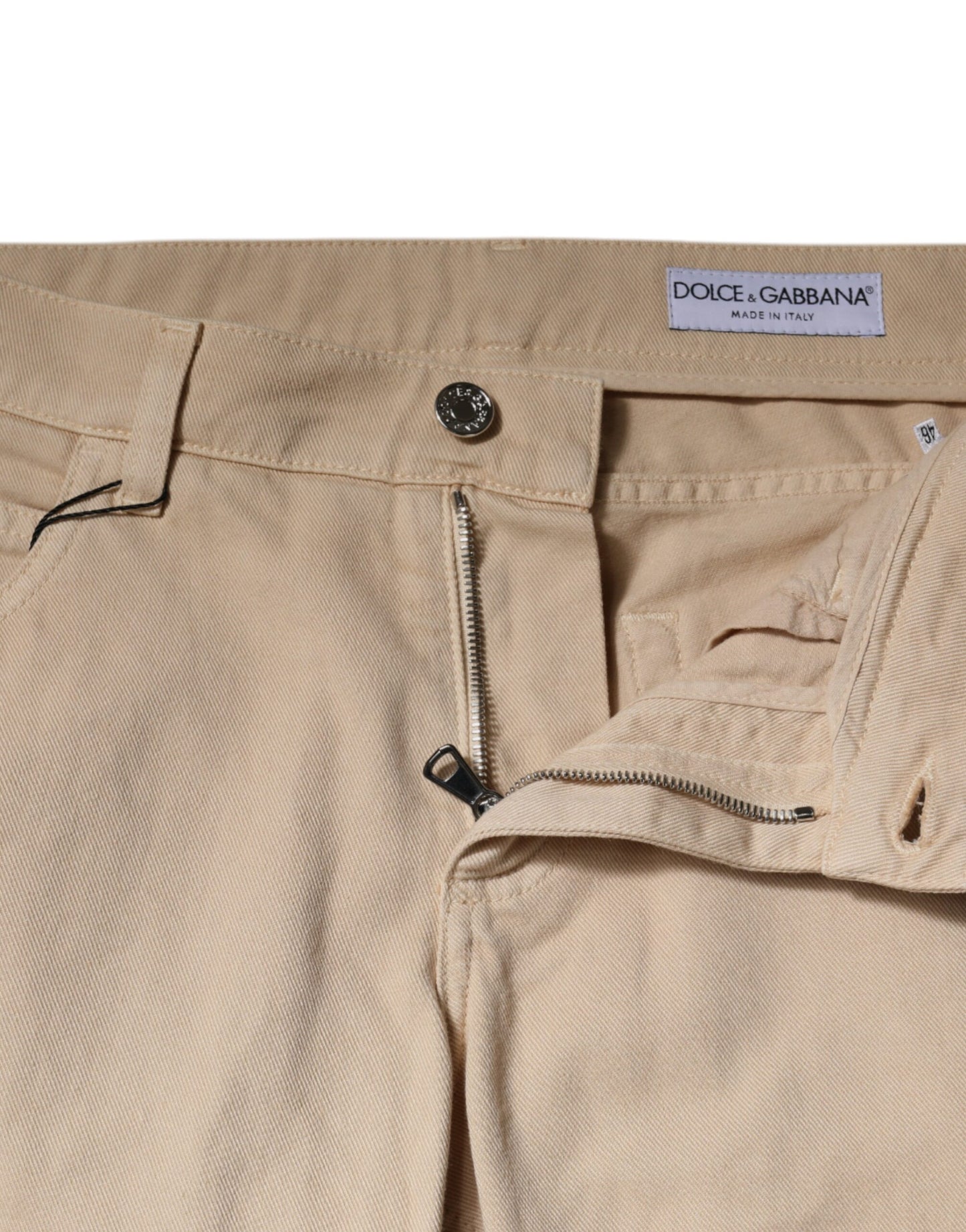 Dolce &amp; Gabbana Beige Cotton Stretch Regular Men Denim Jeans