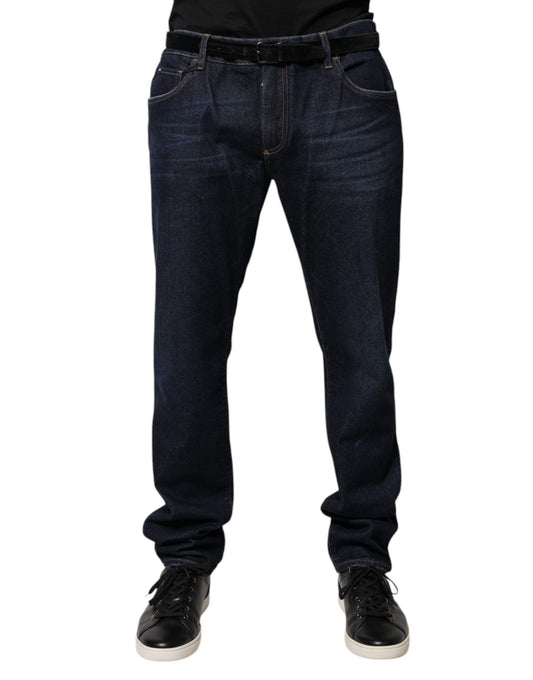 Dolce &amp; Gabbana Dark Blue Cotton Skinny Denim Jeans