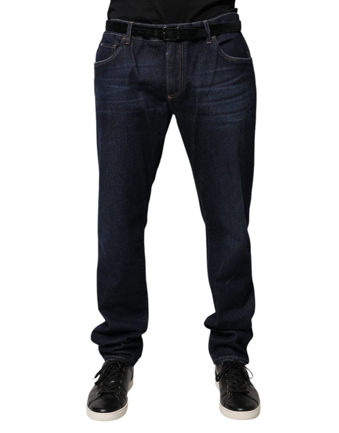 Dolce &amp; Gabbana Dark Blue Cotton Skinny Denim Jeans