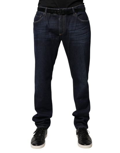 Dolce &amp; Gabbana Dark Blue Cotton Skinny Denim Jeans