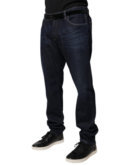 Dolce &amp; Gabbana Dark Blue Cotton Skinny Denim Jeans