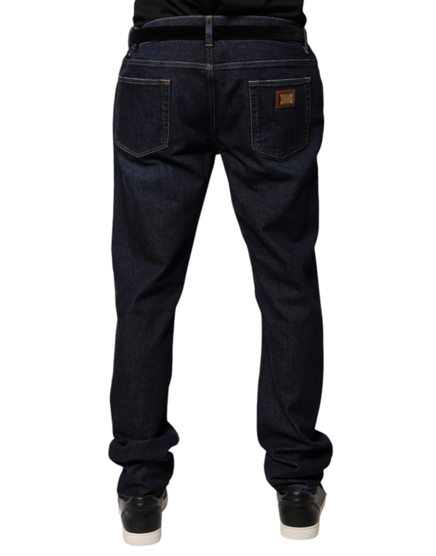 Dolce &amp; Gabbana Dark Blue Cotton Skinny Denim Jeans