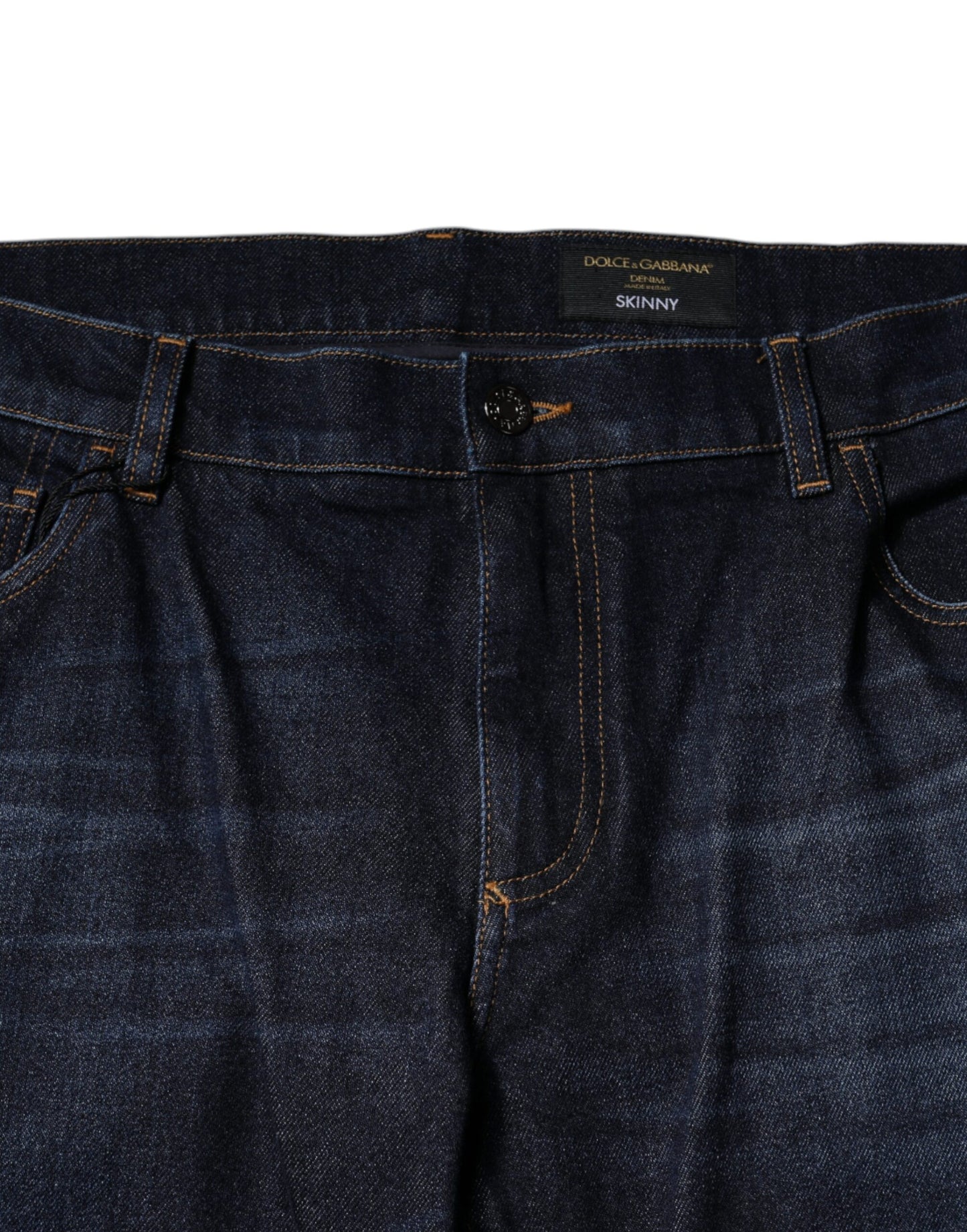 Dolce &amp; Gabbana Dark Blue Cotton Skinny Denim Jeans