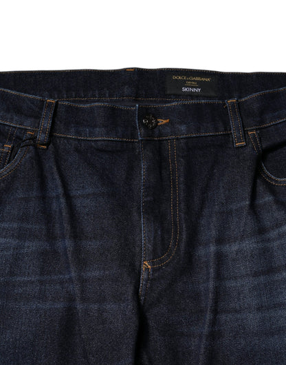 Dolce &amp; Gabbana Dark Blue Cotton Skinny Denim Jeans