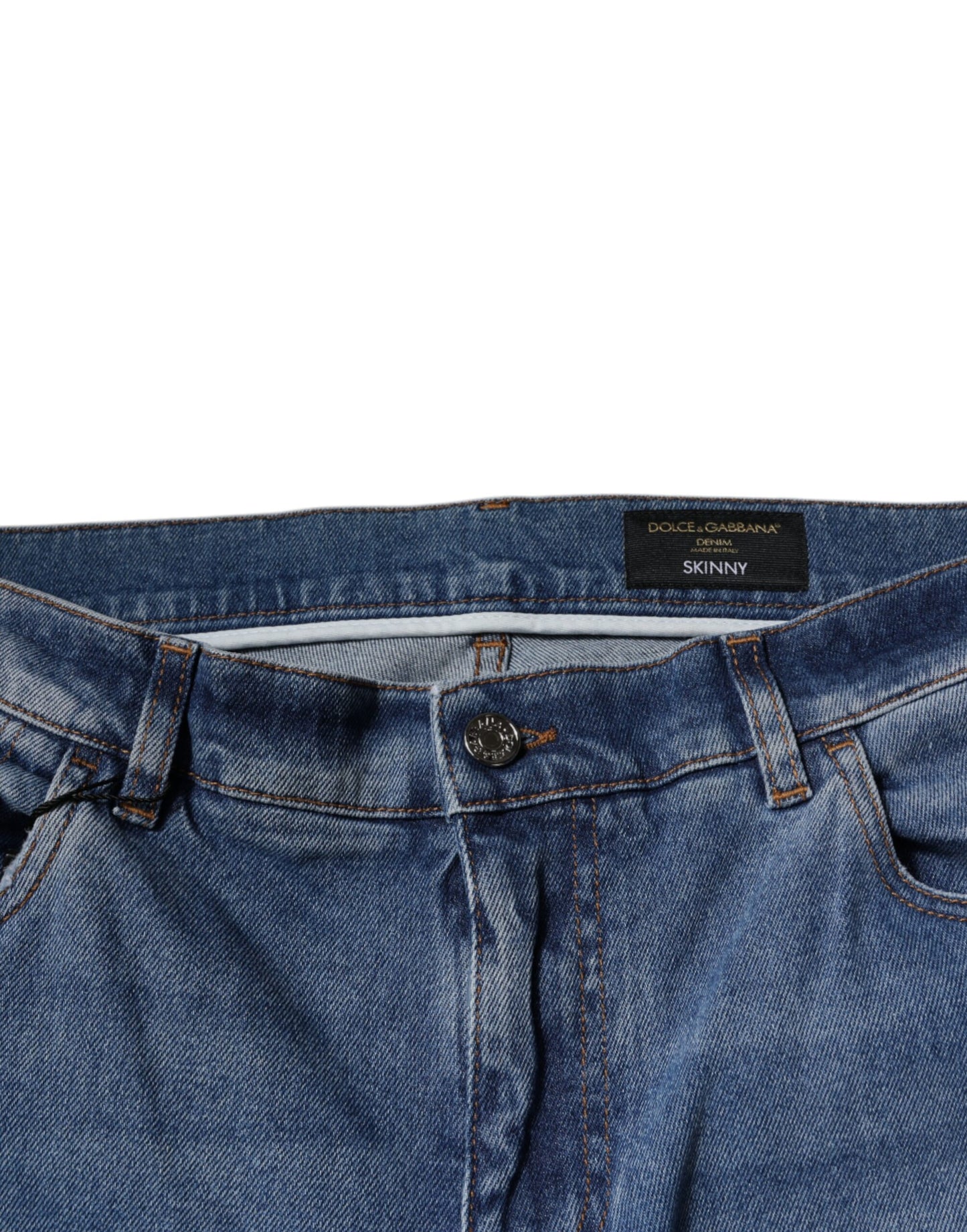 Dolce &amp; Gabbana Light Blue Cotton Men Skinny Denim Jeans
