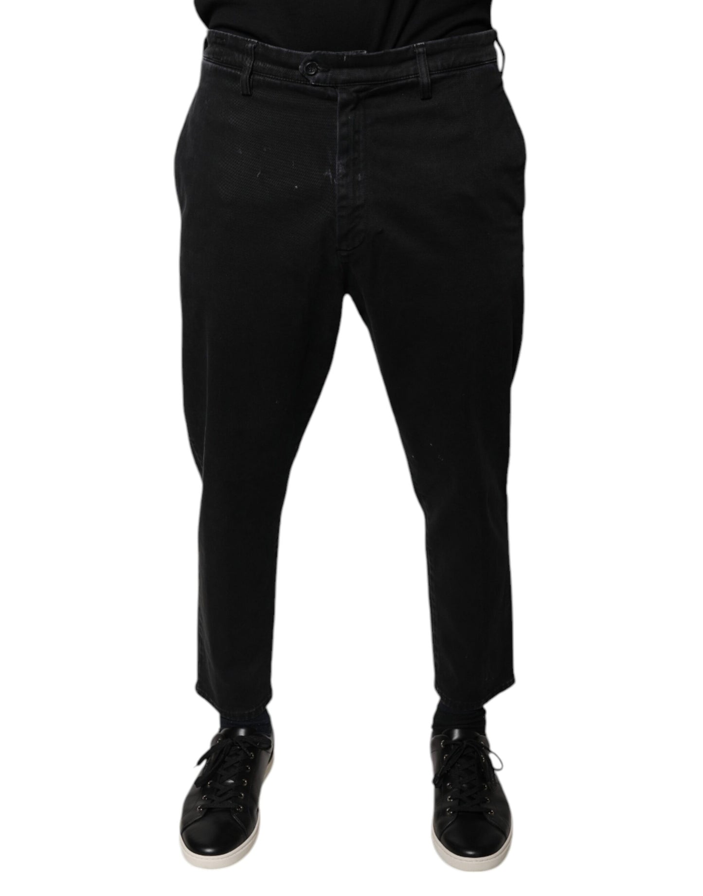 Dolce &amp; Gabbana Black HOUSTON Men Cropped Denim Jeans