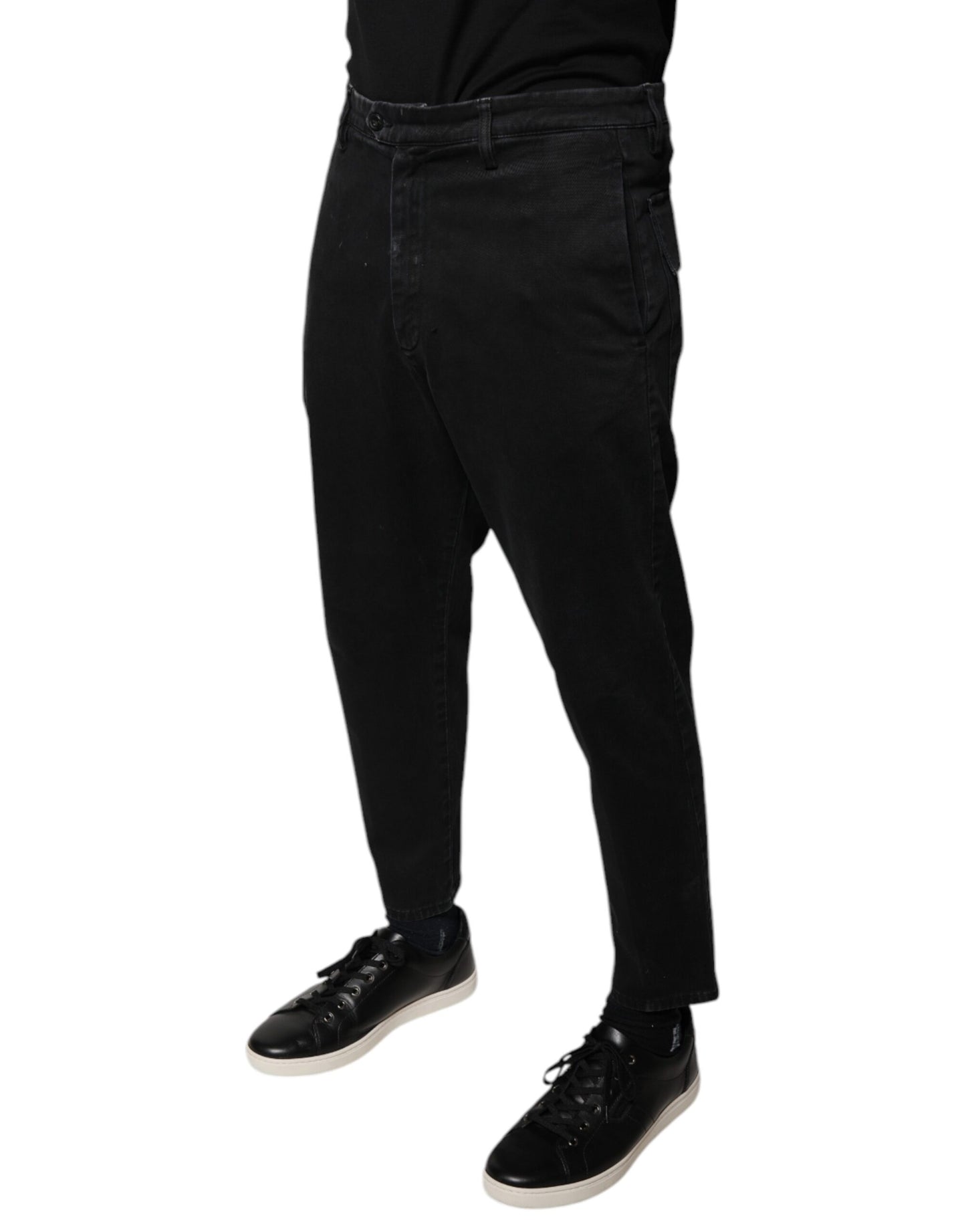 Dolce &amp; Gabbana Black HOUSTON Men Cropped Denim Jeans